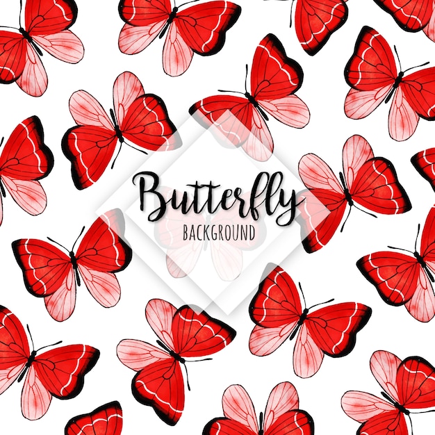 Beautiful watercolor butterflies background