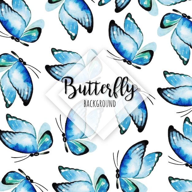 Beautiful watercolor butterflies background