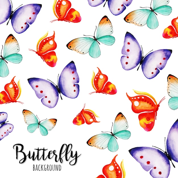 Beautiful Watercolor Butterflies Background