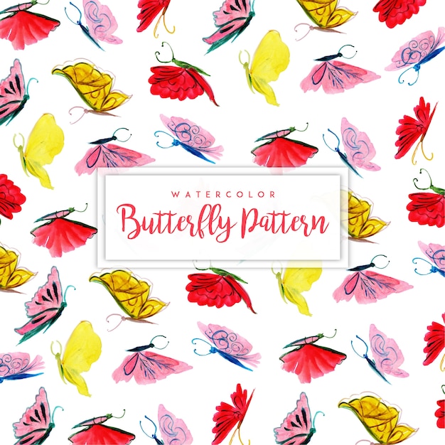 Vector beautiful watercolor butterflies background