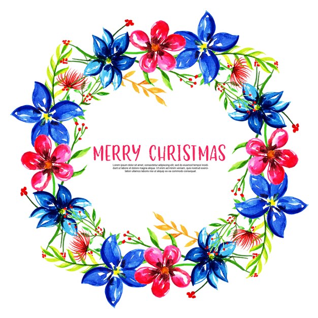 Beautiful watercolor christmas floral frame