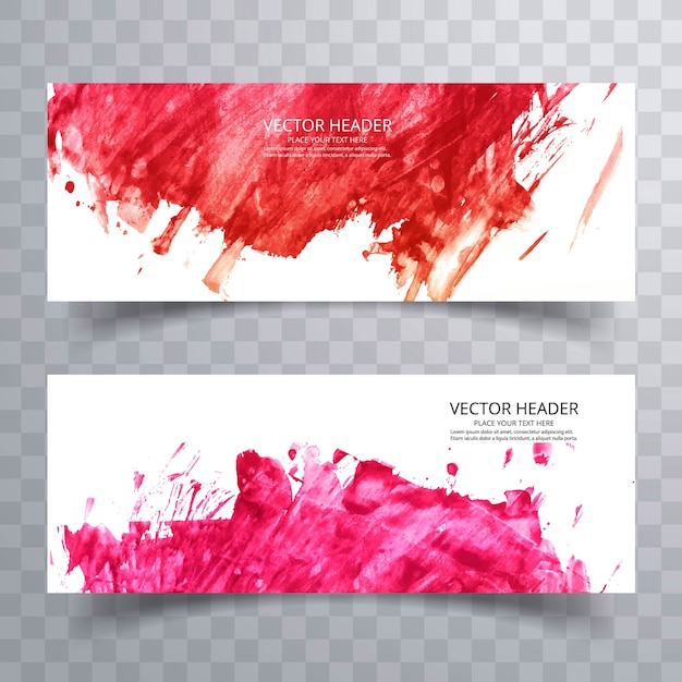 Beautiful watercolor colorful banners set