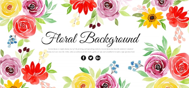 Beautiful watercolor floral background