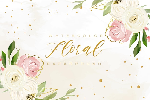 Beautiful watercolor floral background