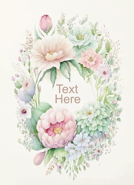 beautiful watercolor floral border template