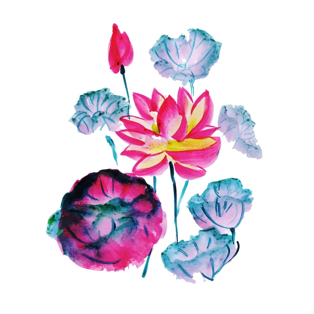 Vector beautiful watercolor floral element