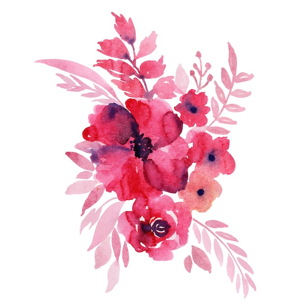 Beautiful watercolor floral element