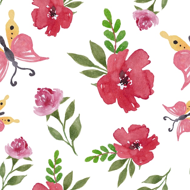 Beautiful Watercolor Floral Flower Seamless Pattern Design