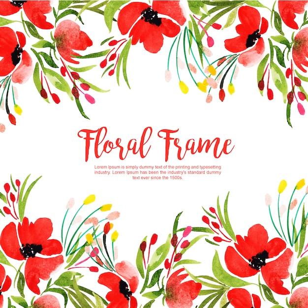 Beautiful Watercolor Floral Frame Background