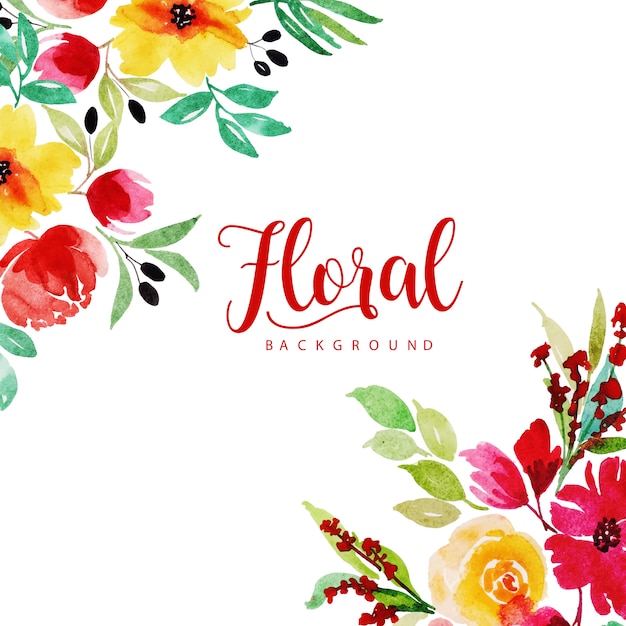 beautiful watercolor floral frame background