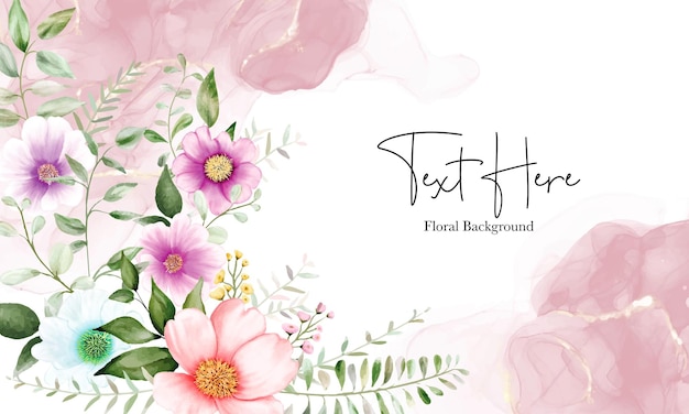 Beautiful watercolor floral frame background