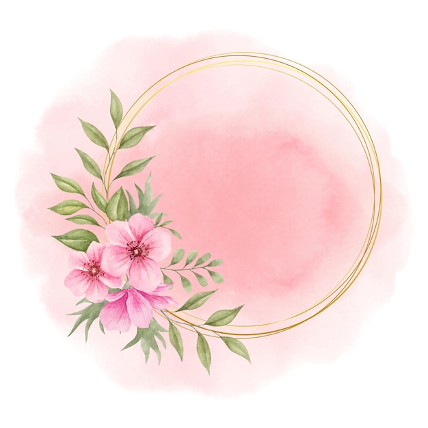 Beautiful watercolor floral frame