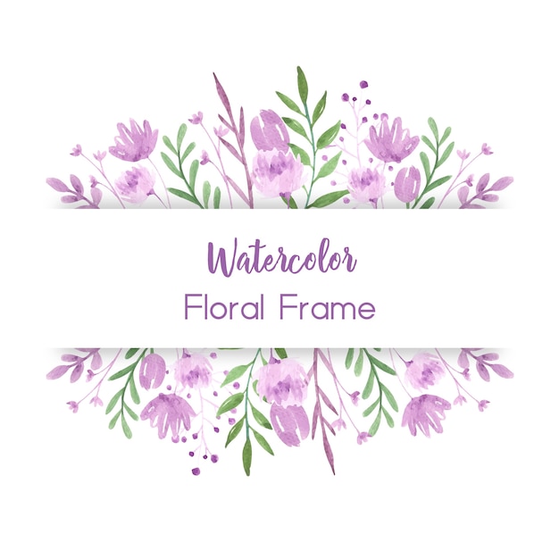 Beautiful watercolor floral frame