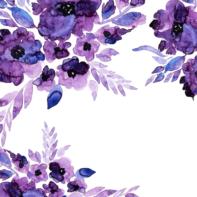 Beautiful Watercolor Floral and Leaves Irregular Background