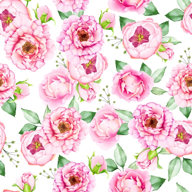 Beautiful watercolor floral seamless pattern