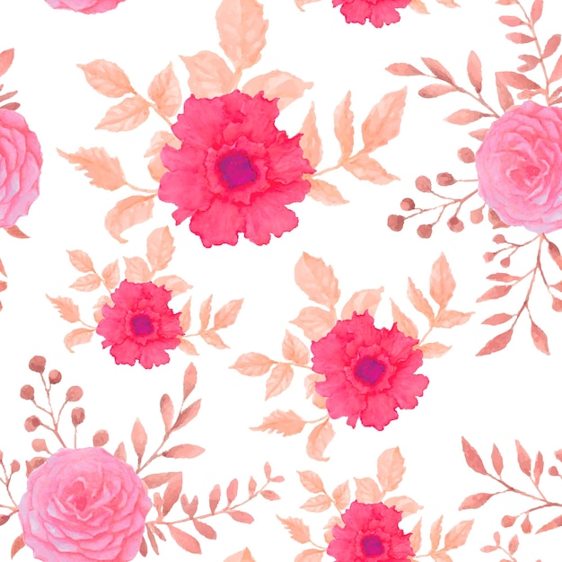 Beautiful watercolor floral seamless pattern