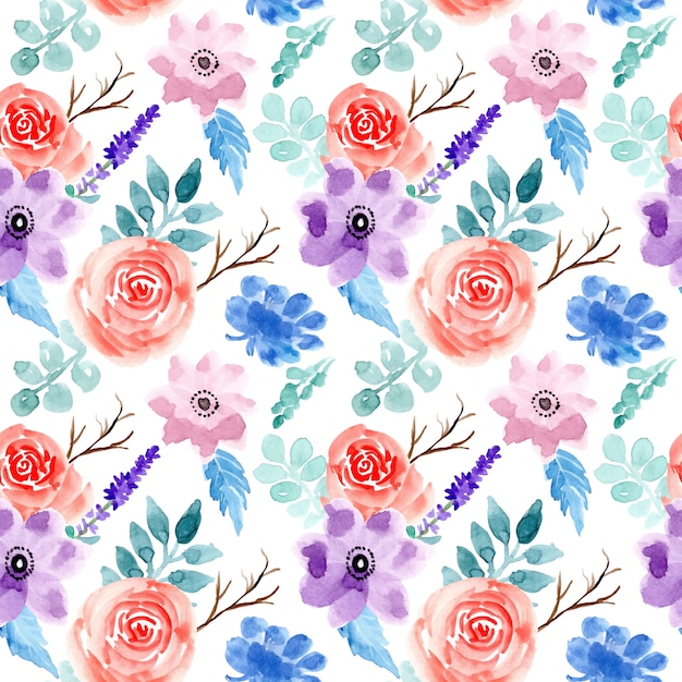 Beautiful watercolor floral seamless pattern