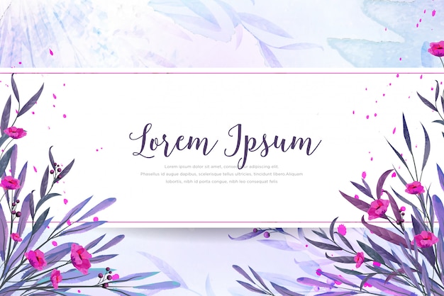 Beautiful watercolor floral text frame