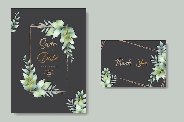 beautiful watercolor floral wedding card template