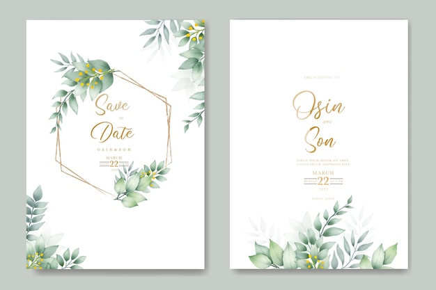 beautiful watercolor floral wedding card template