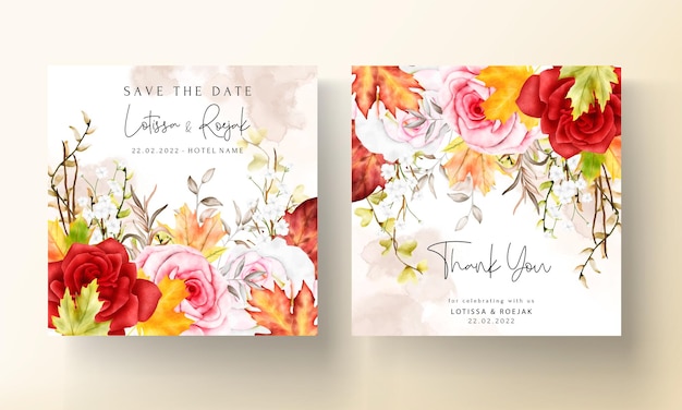 Bellissimo set di carte dell'invito della corona floreale dell'acquerello