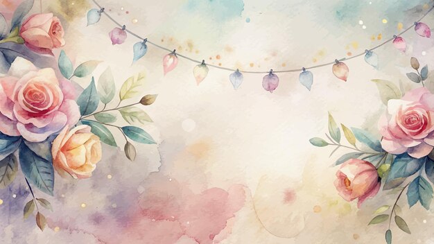 Vector beautiful watercolor flower background