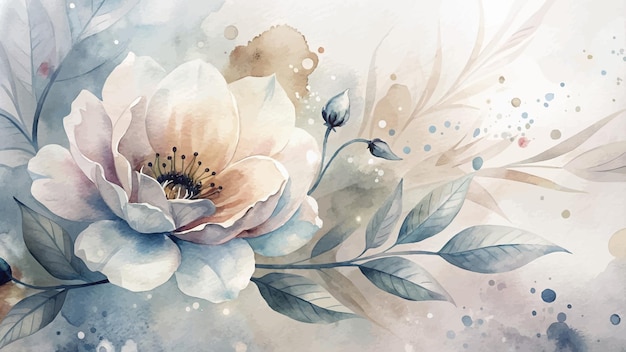 Vector beautiful watercolor flower background