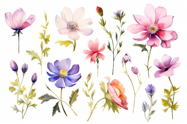 Beautiful Watercolor Flower Clipart Designs