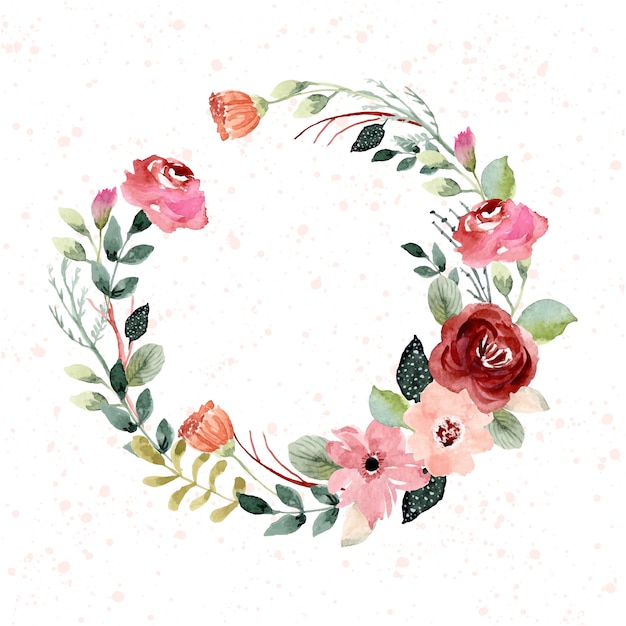 beautiful watercolor flower wreath