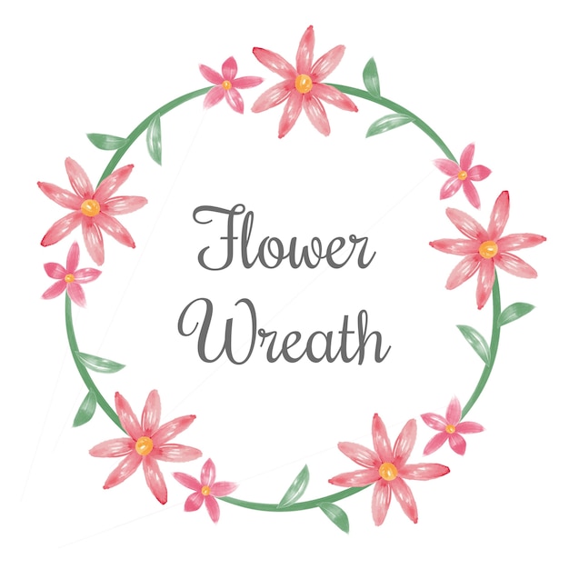 Beautiful watercolor flower wreath