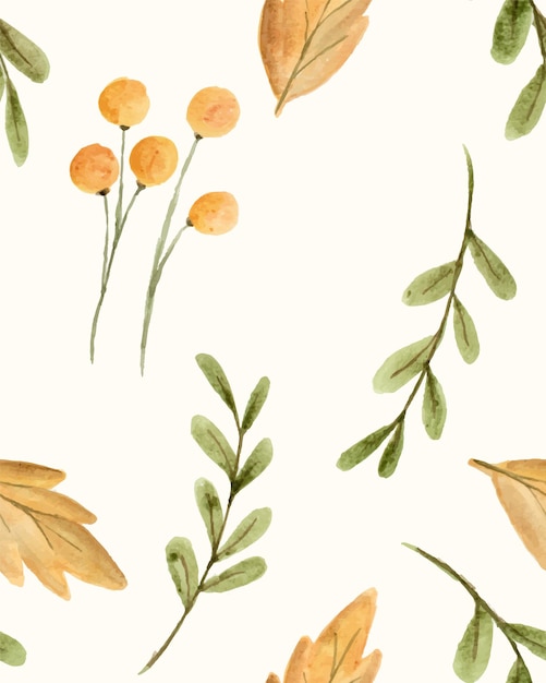 Beautiful watercolor flowers as seamless pattern