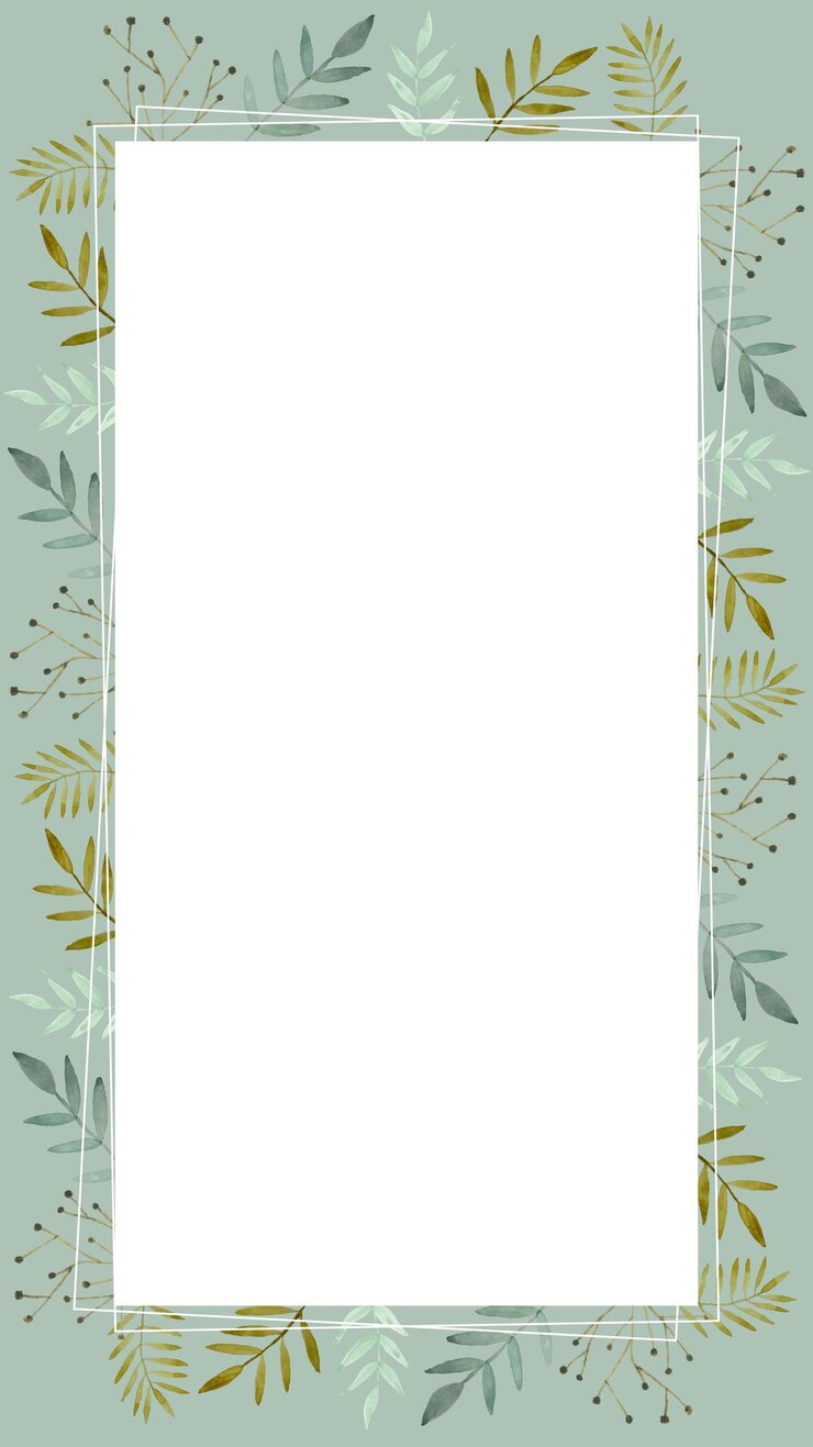 Vector beautiful watercolor frame with leaves