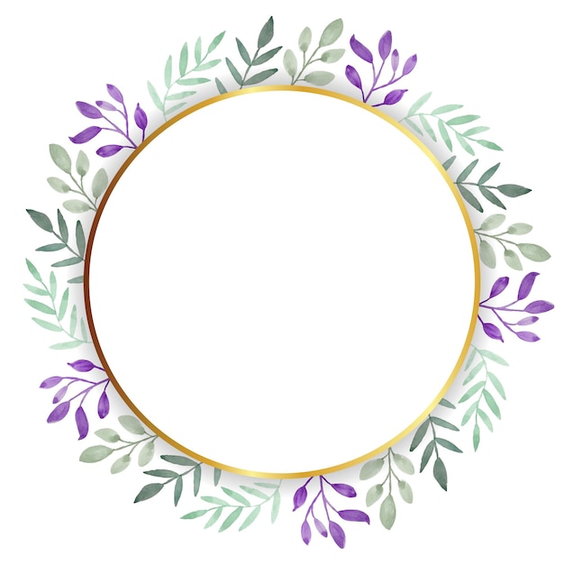 Beautiful watercolor frame with leaves