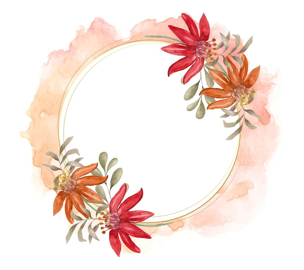 Beautiful watercolor lovely colorful spring floral frame