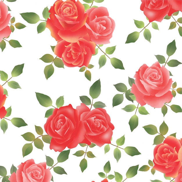 Beautiful watercolor rose flower pattern