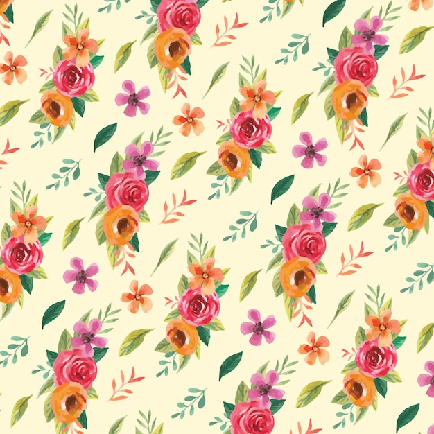 Beautiful watercolor seamless pattern for spring and summer surface design