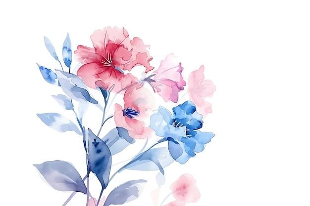 Beautiful Watercolor Statice Pink Blue