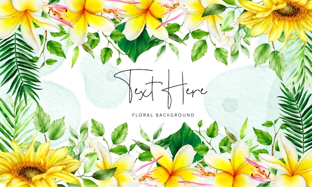 beautiful watercolor summer floral background