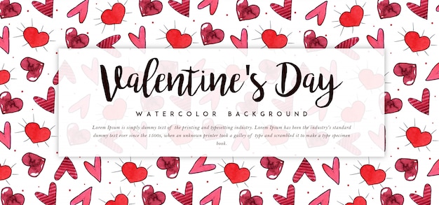 Beautiful Watercolor Valentine Banner 