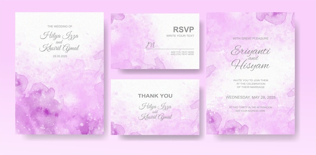 Beautiful watercolor wedding card