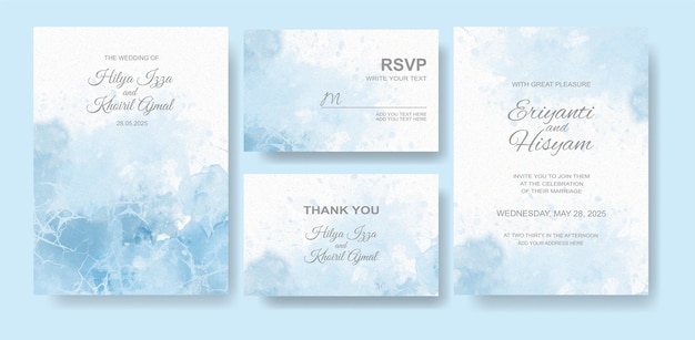 Beautiful watercolor wedding card