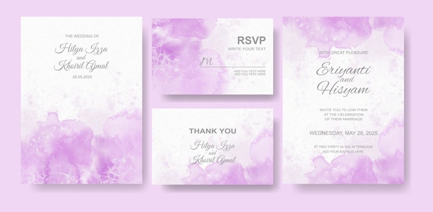 Vector beautiful watercolor wedding card