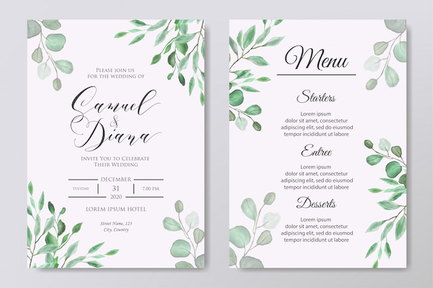 Beautiful Watercolor Wedding Invitation Template