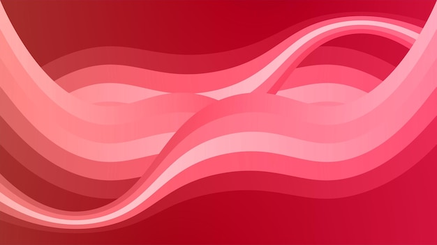 美しい波状の赤い縞模様の形のベクトルイラスト壁紙装飾要素バナーカバープレゼンテーション雑誌広告招待状などの抽象的な背景デザインテンプレート