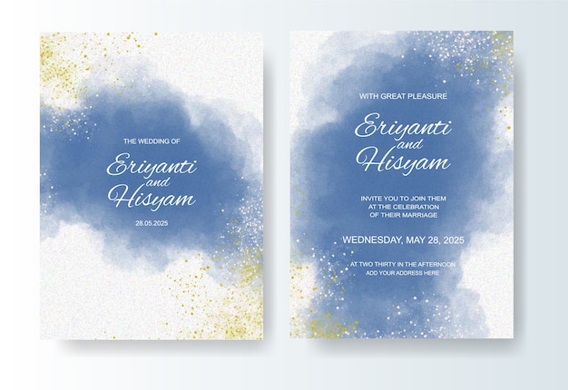 Beautiful wedding card watercolor background with splash