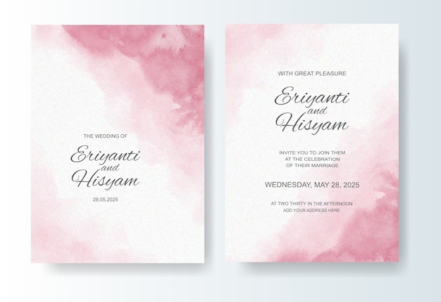 Beautiful wedding card watercolor background with splash