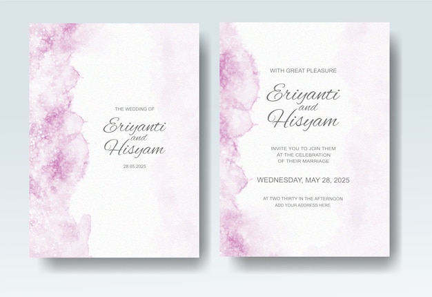 Beautiful wedding card watercolor background with splash