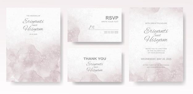 Beautiful wedding card watercolor background with splash