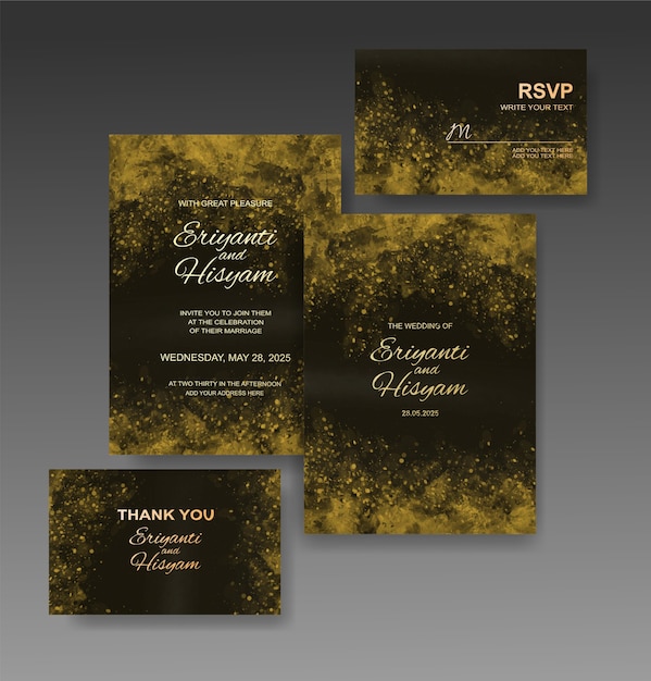 Beautiful wedding card watercolor background with splash