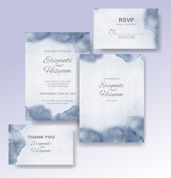 Beautiful wedding card watercolor background with splash